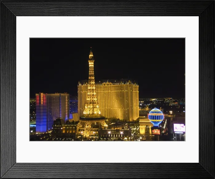 Framed Print : Paris Hotel on the Strip (Las Vegas Boulevard) at night Framed Print : Paris Hotel on the Strip (Las Vegas Boulevard) at night