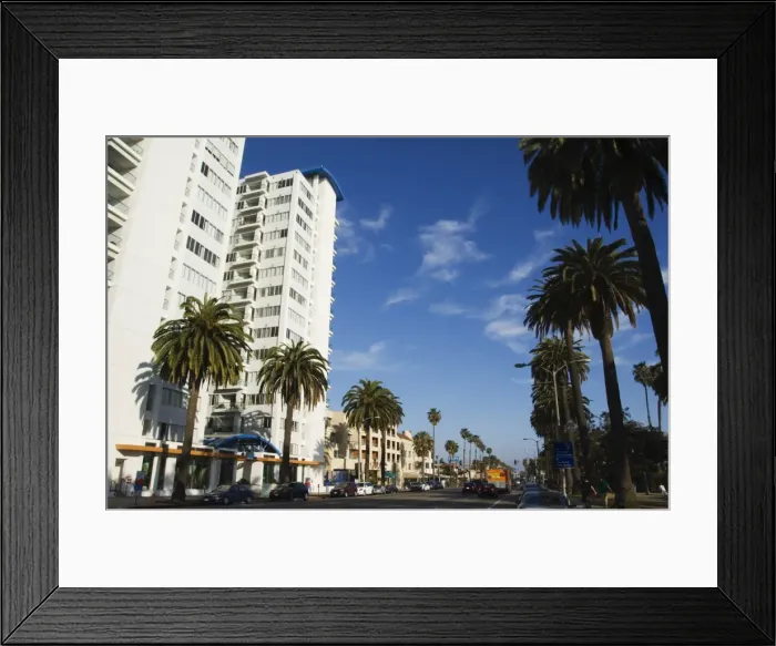 Framed Print : Santa Monica Beach condominiums Framed Print : Santa Monica Beach condominiums