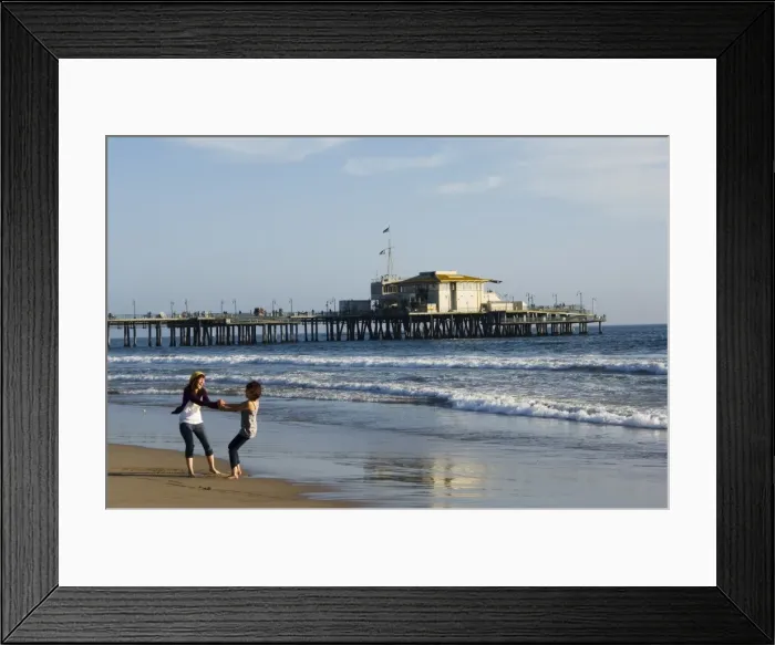 Framed Print : Girls enjoying the seaside near Santa Monica Pier Framed Print : Girls enjoying the seaside near Santa Monica Pier