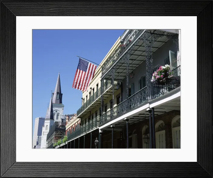 Framed Print : Wrought iron balconies in the French Quarter Framed Print : Wrought iron balconies in the French Quarter
