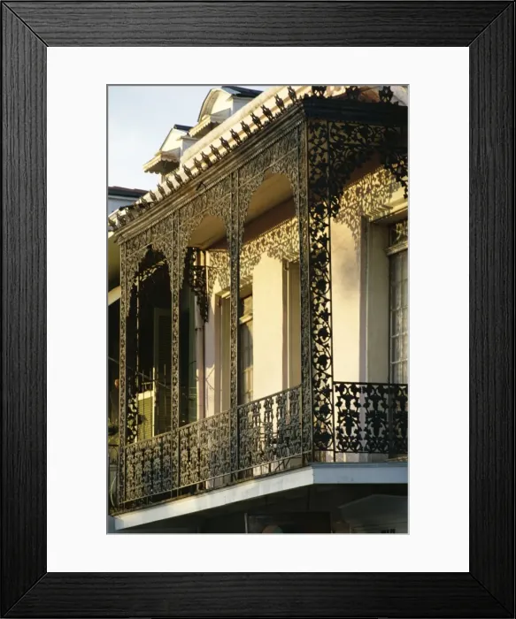 Framed Print : Wrought ironwork on balcony Framed Print : Wrought ironwork on balcony