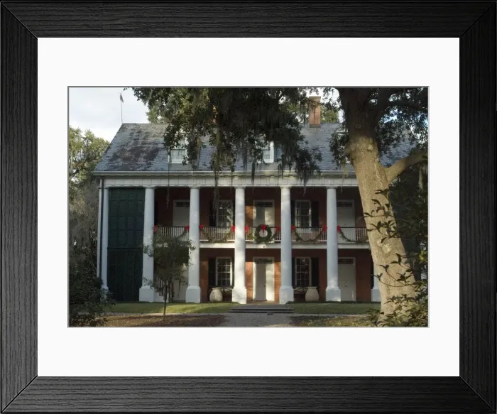 Framed Print : Shadows on the Teche Plantation House Framed Print : Shadows on the Teche Plantation House