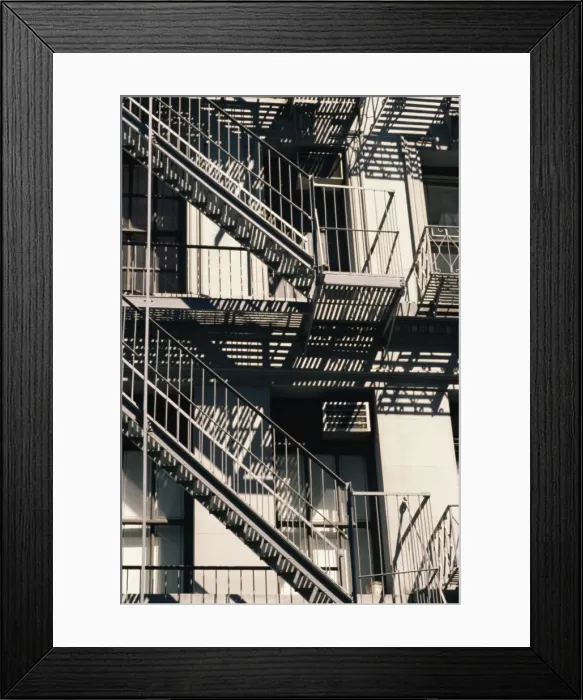 Framed Print : Detail of building with fire escape Framed Print : Detail of building with fire escape