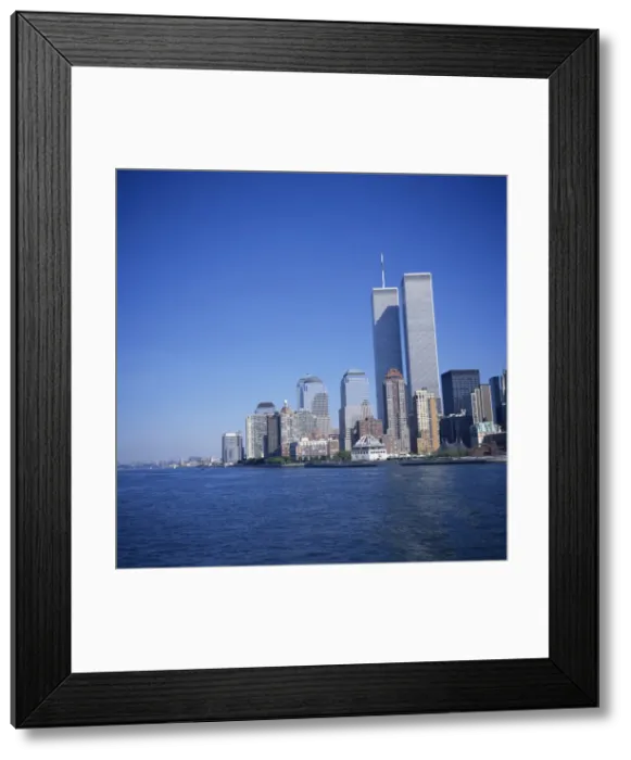Framed Print : City skyline with Battery Park at the southern tip Framed Print : City skyline with Battery Park at the southern tip
