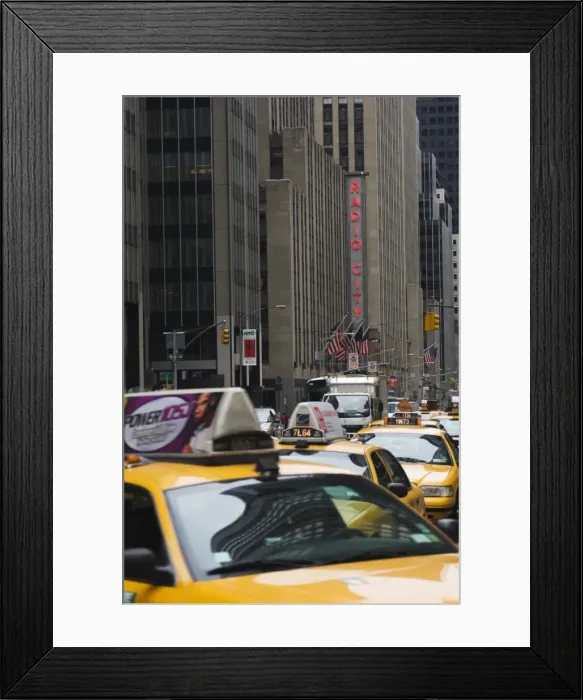 Framed Print : Taxi cabs, Manhattan Framed Print : Taxi cabs, Manhattan