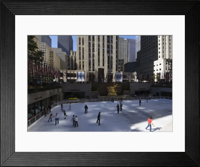 Framed Print : The Rockefeller Center and its skating rink in the Plaza Framed Print : The Rockefeller Center and its skating rink in the Plaza