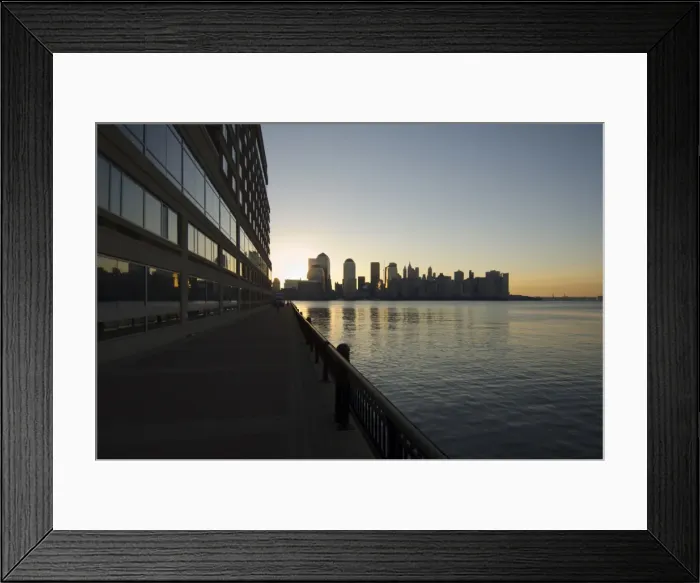 Framed Print : Lower Manhattan skyline from Jersey City across the Hudson River Framed Print : Lower Manhattan skyline from Jersey City across the Hudson River
