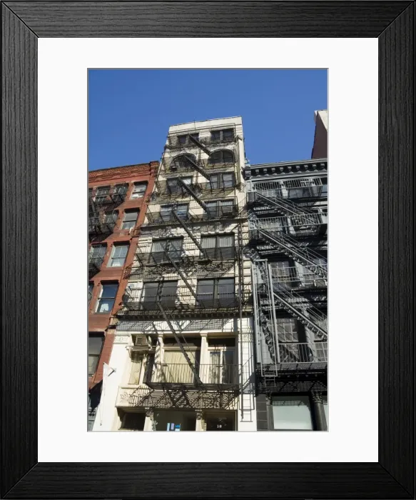 Framed Print : Fire escapes on the outside of buildings in Spring Street Framed Print : Fire escapes on the outside of buildings in Spring Street
