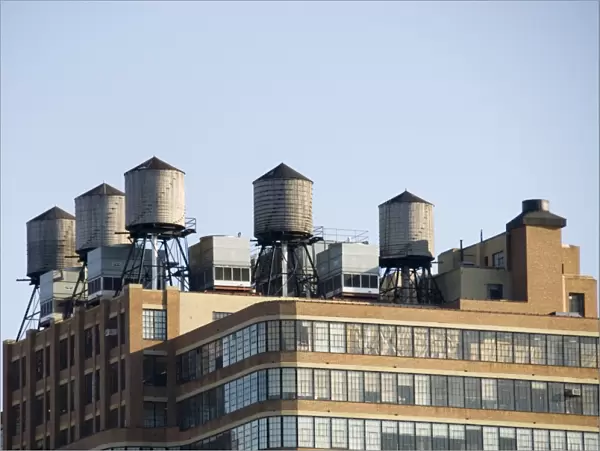 Water towers on building