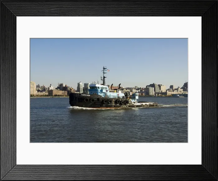 Framed Print : Work boat on Hudson River Framed Print : Work boat on Hudson River