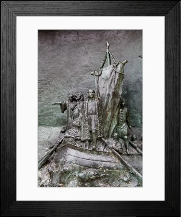 Framed Print : Detail of Columbus Monument Framed Print : Detail of Columbus Monument