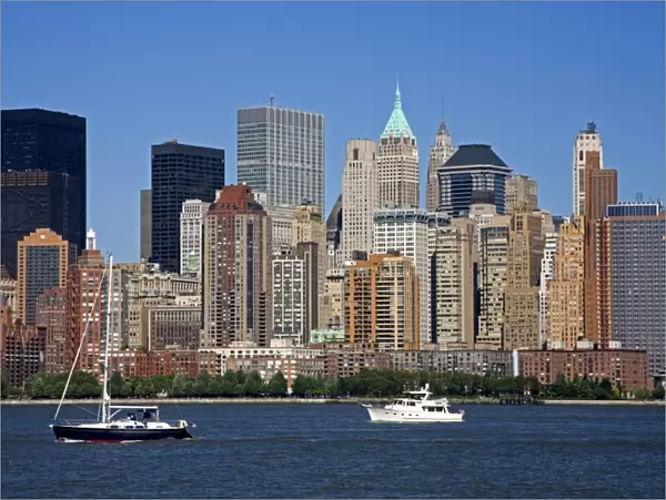 West side of Lower Manhattan and Hudson River