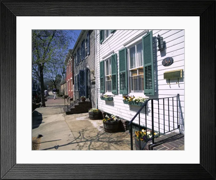 Framed Print : Exterior of houses on a typical street Framed Print : Exterior of houses on a typical street
