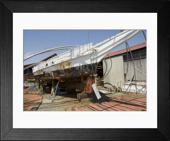 Framed Print : Historic Skipjack sailing boat under restoration Framed Print : Historic Skipjack sailing boat under restoration