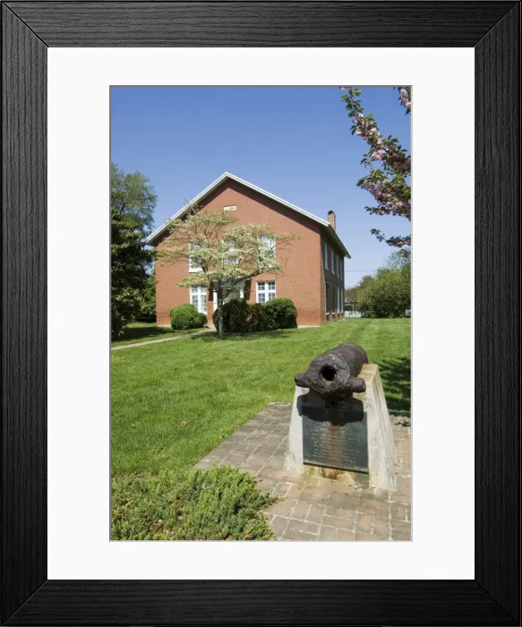 Framed Print : Masonic Lodge with old cannon, St Framed Print : Masonic Lodge with old cannon, St