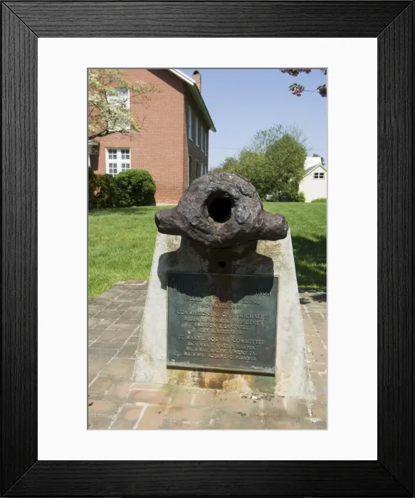 Framed Print : Masonic Lodge with old cannon, St Framed Print : Masonic Lodge with old cannon, St