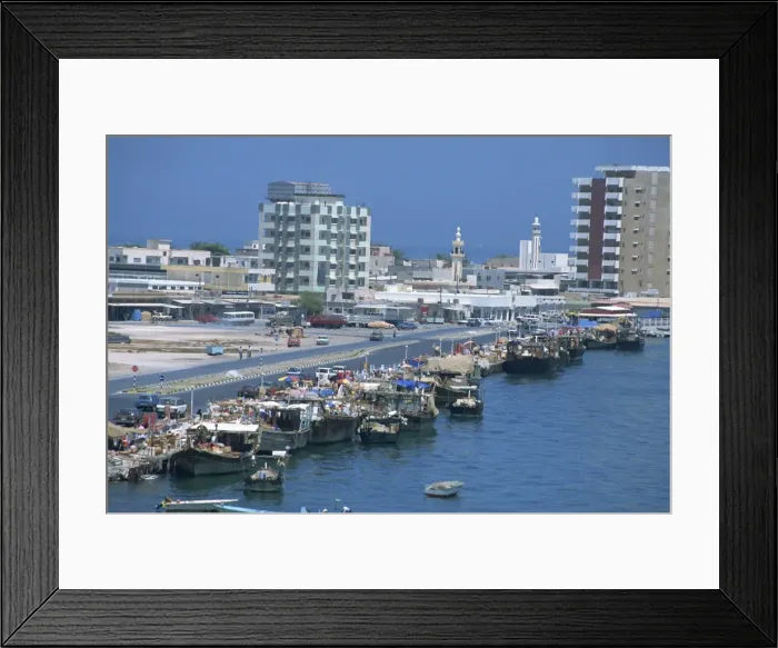Framed Print : The Dhow Wharf and market Framed Print : The Dhow Wharf and market