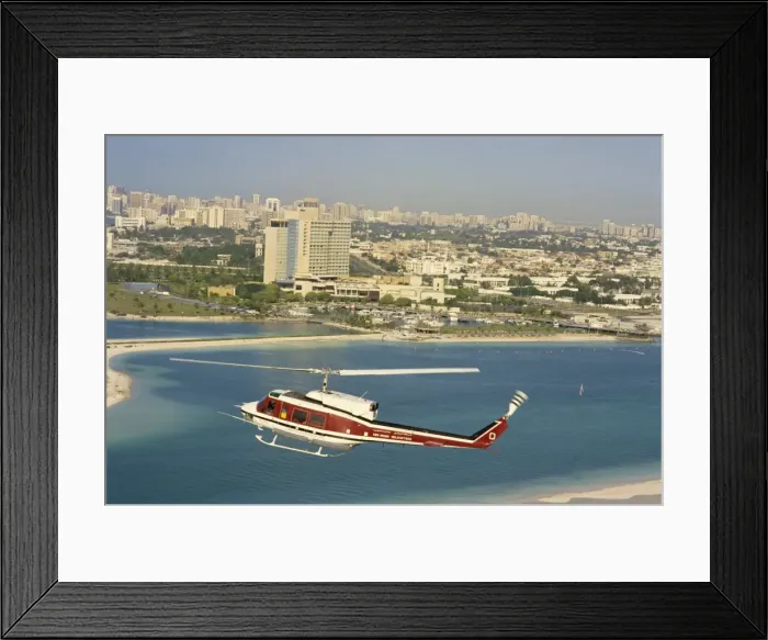 Framed Print : Helicopter over Abu Dhabi, U Framed Print : Helicopter over Abu Dhabi, U
