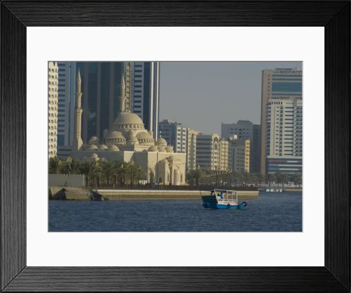 Framed Print : Sharjah Mosque Creek, Sharjah, United Arab Emires (U