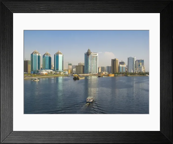 Framed Print : Sharjah Creek skyline, Sharjah, United Arab Emirates (U Framed Print : Sharjah Creek skyline, Sharjah, United Arab Emirates (U