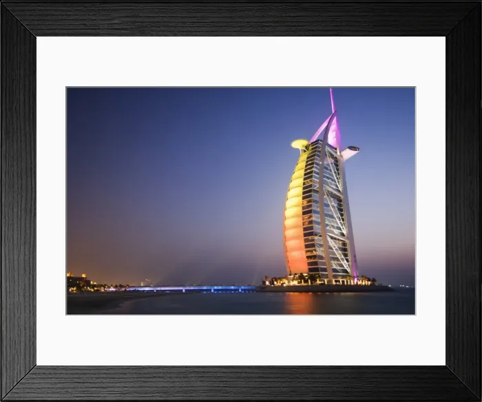 Framed Print : Sunset, Burj Al Arab Hotel Framed Print : Sunset, Burj Al Arab Hotel