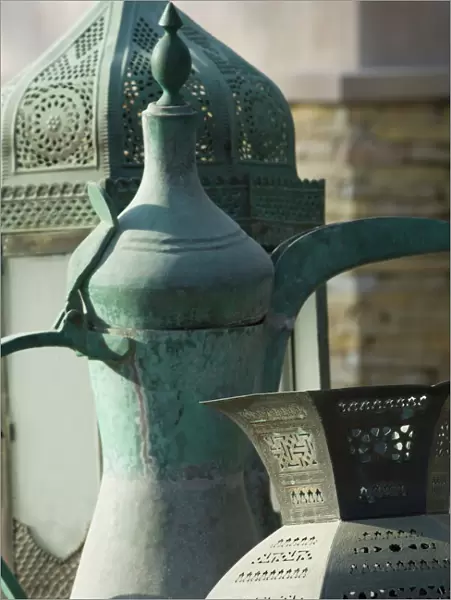 Old Arabian coffee pot and jars