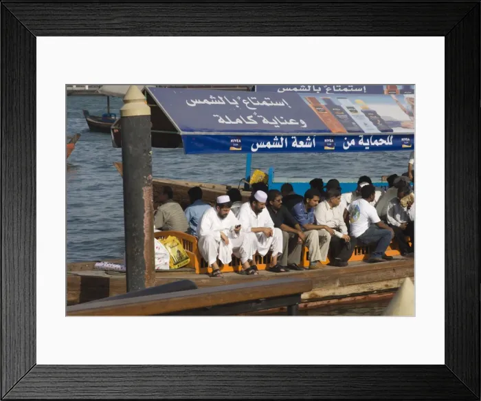 Framed Print : Passangers on an abra Framed Print : Passangers on an abra