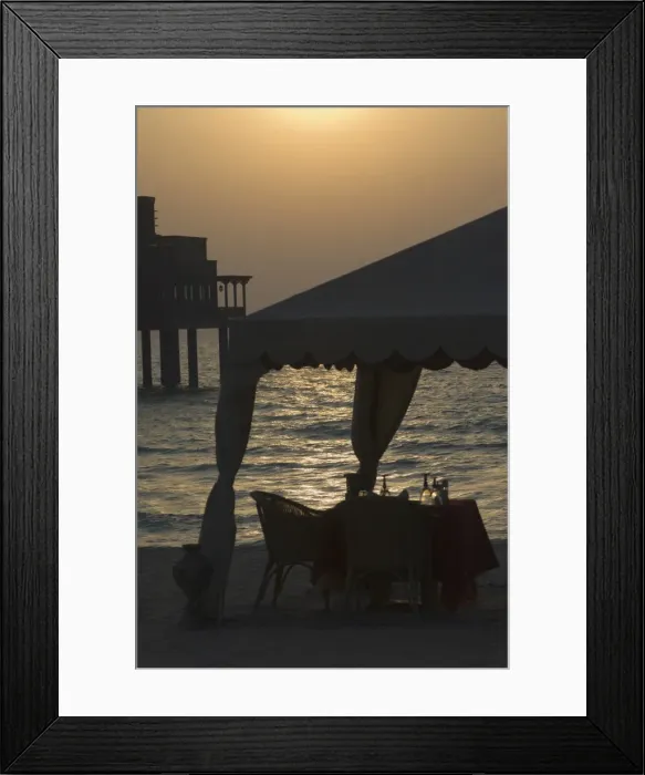 Framed Print : Table setting on the beach Framed Print : Table setting on the beach