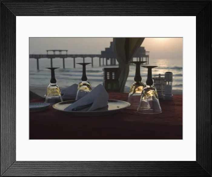 Framed Print : Table for two on the beach Framed Print : Table for two on the beach