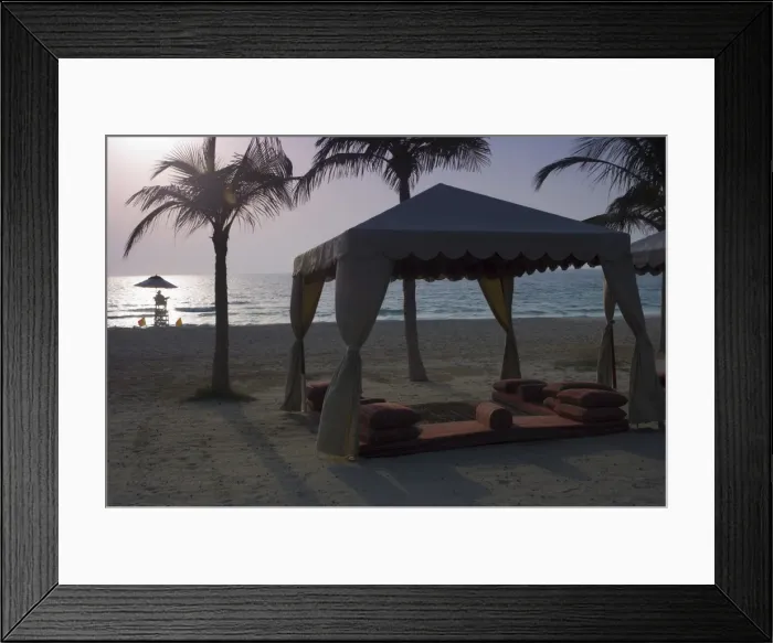 Framed Print : Lifeguard and cushions on Jumeirah Beach Framed Print : Lifeguard and cushions on Jumeirah Beach