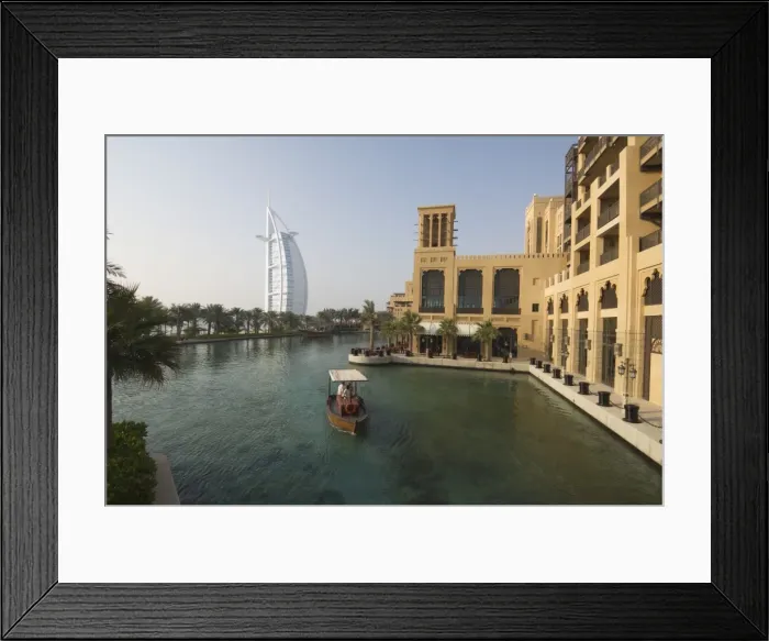 Framed Print : Madinat Jumeirah Hotel and Burj Al Arab beyond Framed Print : Madinat Jumeirah Hotel and Burj Al Arab beyond