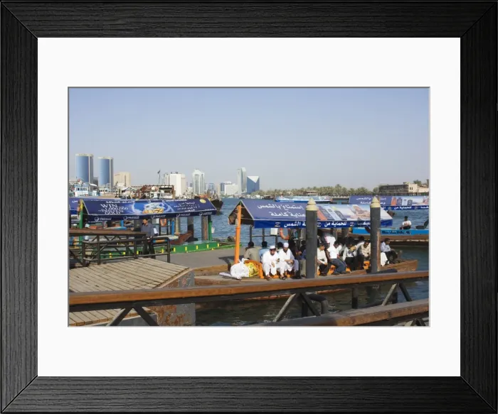 Framed Print : Abras, small river taxis that transport people across the Creek Framed Print : Abras, small river taxis that transport people across the Creek