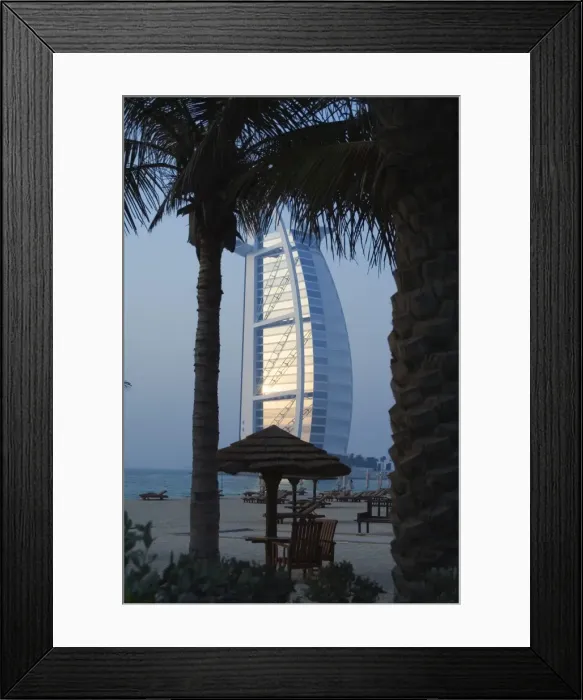 Framed Print : Burj Al Arab Hotel at dusk Framed Print : Burj Al Arab Hotel at dusk
