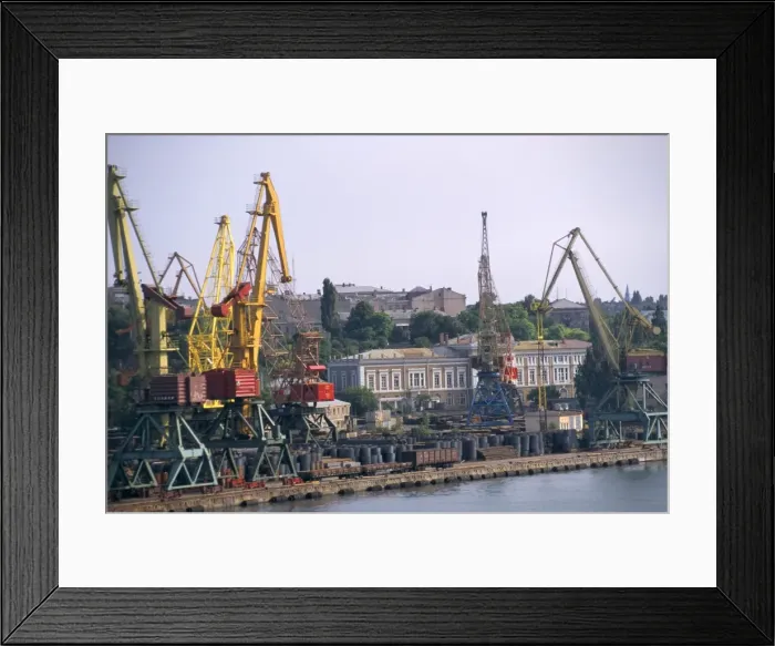 Framed Print : Port with cranes Framed Print : Port with cranes
