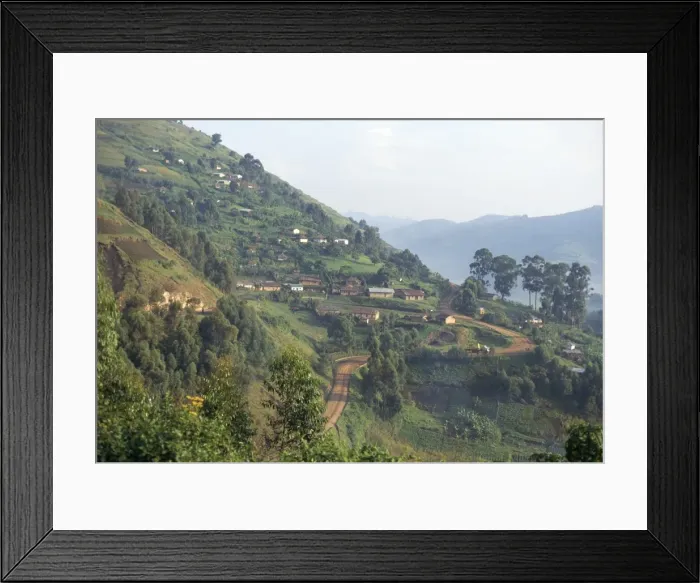 Framed Print : Terraced fields on the road to Kisoro Framed Print : Terraced fields on the road to Kisoro