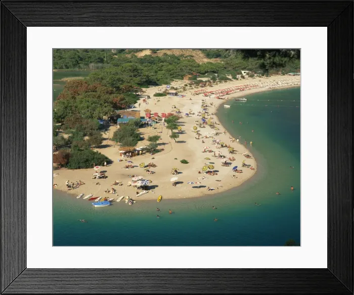 Framed Print : Low aerial of tourists on the Lagoon Beach Framed Print : Low aerial of tourists on the Lagoon Beach