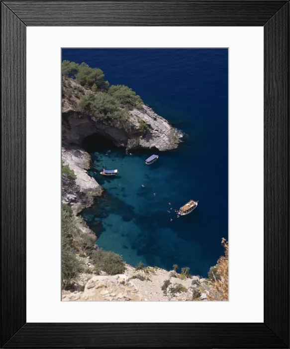 Framed Print : Aerial view of secluded bay Framed Print : Aerial view of secluded bay