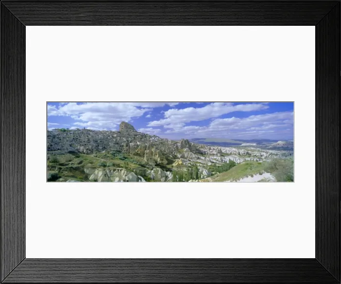 Framed Print : Panoramic view of the town of Uchisar with its old Framed Print : Panoramic view of the town of Uchisar with its old