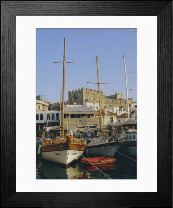 Framed Print : Yacht marina and castle Framed Print : Yacht marina and castle