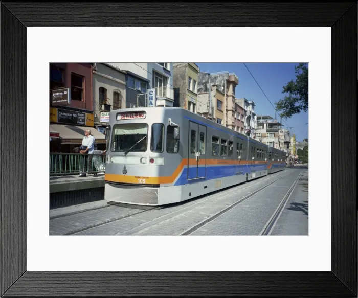 Framed Print : Modern tram in Sultanahmet area of Istanbul Framed Print : Modern tram in Sultanahmet area of Istanbul