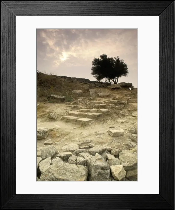 Framed Print : Stone carriage ramp from Homeric period Framed Print : Stone carriage ramp from Homeric period