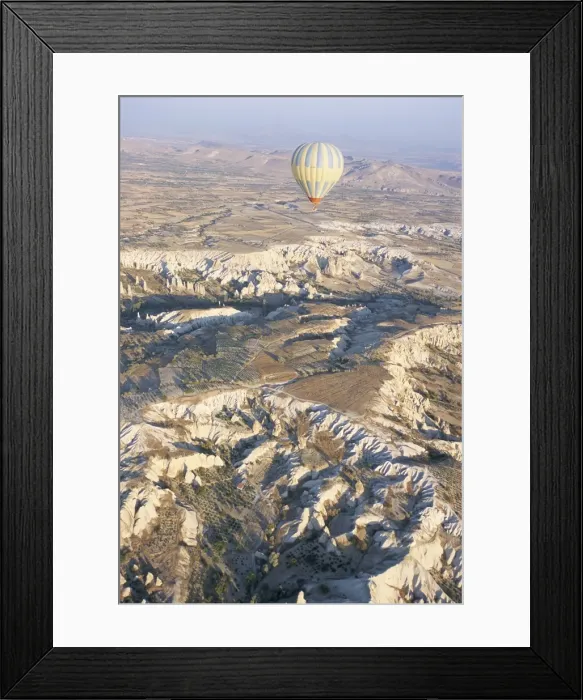 Framed Print : Hot air ballooning over rock formations Framed Print : Hot air ballooning over rock formations