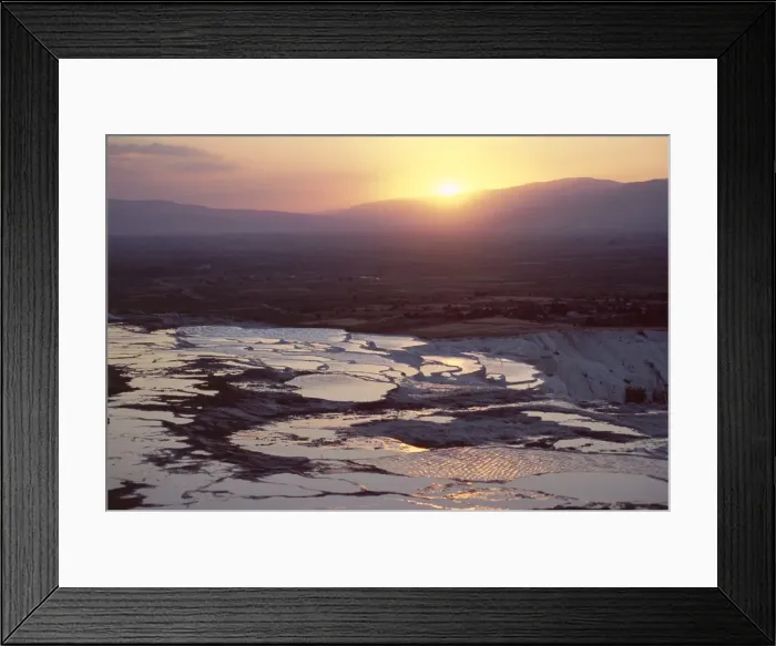 Framed Print : Travertine terraces at sunset Framed Print : Travertine terraces at sunset