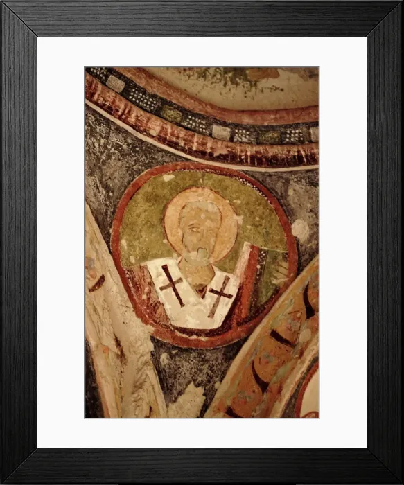 Framed Print : Church fresco in cave in Open Air Museum Framed Print : Church fresco in cave in Open Air Museum