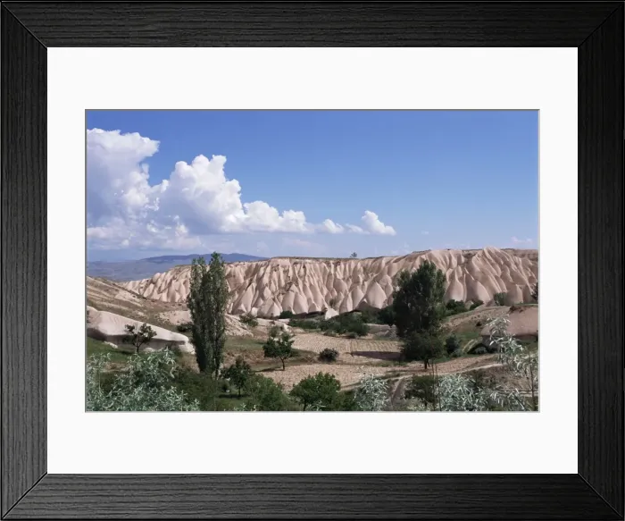 Framed Print : Eroded landscape surrounding Goreme