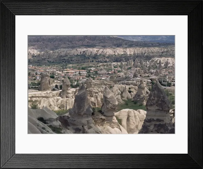 Framed Print : Volcanic tuff pillars and erosion surrounding Goreme Framed Print : Volcanic tuff pillars and erosion surrounding Goreme