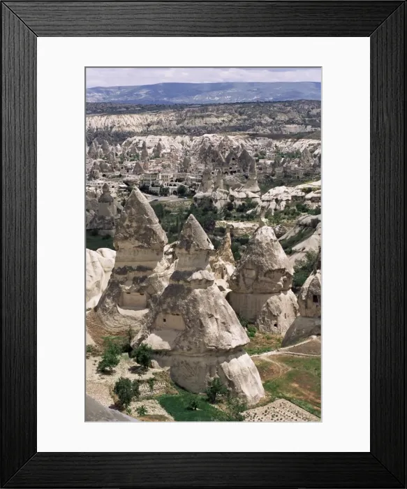 Framed Print : Erosion with volcanic tuff pillars near Goreme Framed Print : Erosion with volcanic tuff pillars near Goreme