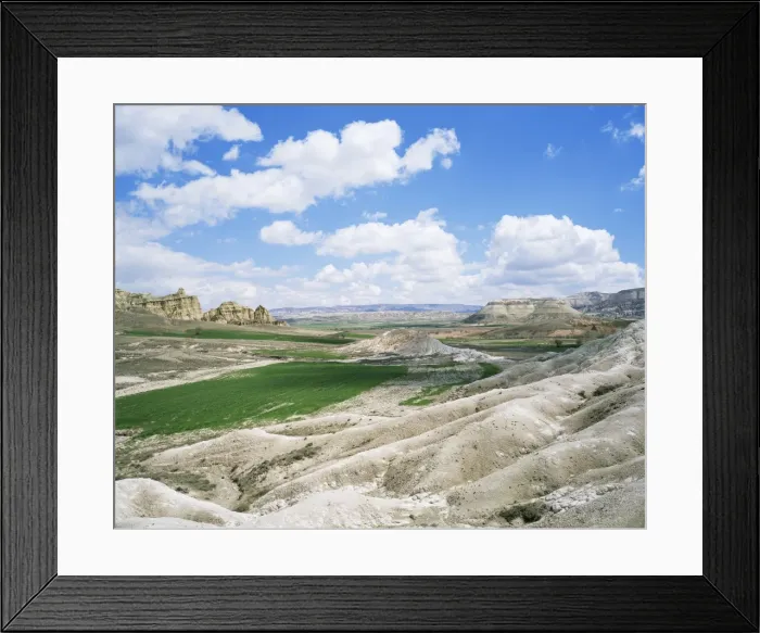 Framed Print : Fields in a rocky landscape Framed Print : Fields in a rocky landscape