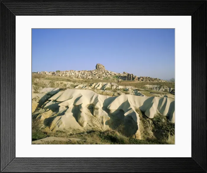 Framed Print : View of Uchisar and rock formations around the village Framed Print : View of Uchisar and rock formations around the village