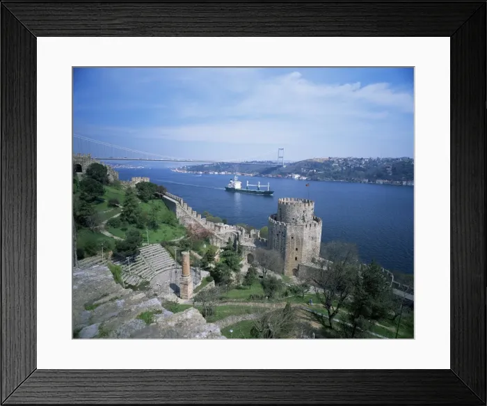 Framed Print : View of Anadolu Kavagi castle and Galata bridge Framed Print : View of Anadolu Kavagi castle and Galata bridge
